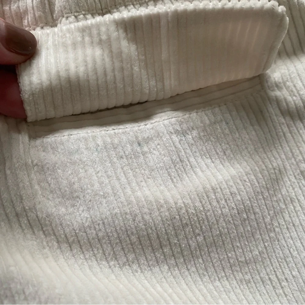 Brunello Cucinelli Kids Cream White Ribbed Wide Leg Corduroy Trousers Pants 6